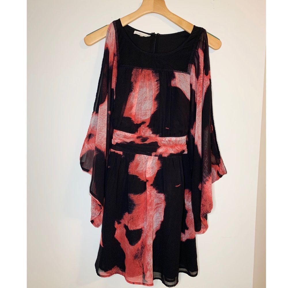 Sugar Lips Flowy Red and Black Dress